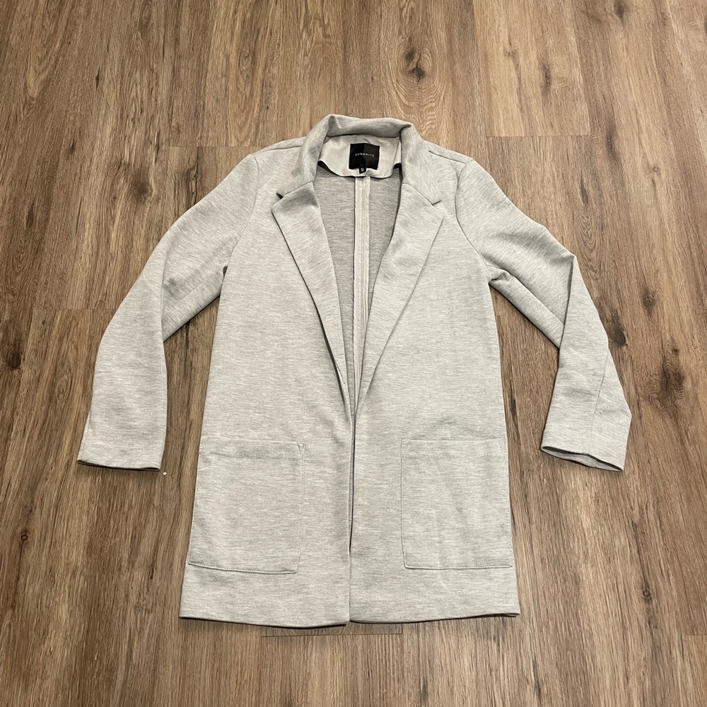 Dynamite Gray Cotton Blazer (S) Material 66%Polyester 34%Cotton